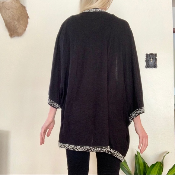 Anthropologie Leifnotes Black Beaded Kimono - Picture 5 of 10